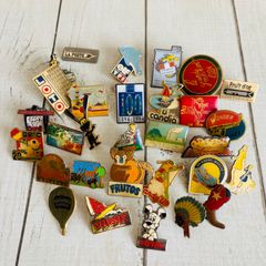 【フランス直輸入】ピンズ 30個 まとめ ピンバッジ ヴィンテージ 留め具付 J001
