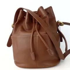 【COACH】オールドコーチ バケツ型 ショルダーバッグ 巾着バッグ 4151 ブラウン レザー レディース【中古】6-442