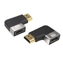 【新着商品】4K@120Hz 8K@60Hz 2.1アダプタ テレビ HDMI HDMI HDMI HDR 48Gbps 延長アダプタ ミドルベント フルHD 90度+270度 メスアダプタ、左向き右向き 対応 - オス 【2個セット】HDMI ポータブルディ
