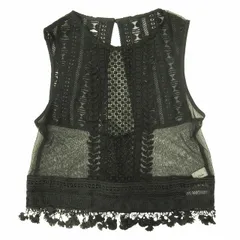 17SS リリーブラウン Lily Brown ドット メッシュ レース 刺繍 トップス カットソー ノースリーブ ナイロン LWFT172082 サイズF 黒 ブラック レディース/11/BLM7