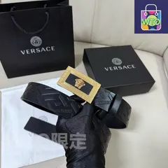 【今日特価】Versace MEDUSA ヘッドレザーメンズベルト-1
