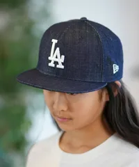 【ムラスポ公式】新品 NEW ERA ニューエラ キッズ キャップ 帽子 Youth 9FIFTY Denim ロサンゼルス・ドジャース ワールドシリーズサイドパッチ インディゴデニム 14392006