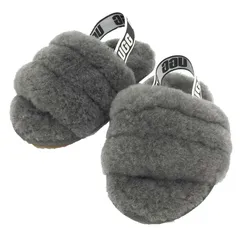 UGG Fluff Yeah Slide 22cm グレー 未使用級 UGG アグ シューズ サンダル FLUFF YEAH SLIDE フラッフ イヤー