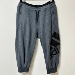 (^w^)b adidas アディダス CLIMALITE 7部丈 クライマライト スウェットパンツ ジョガーパンツ 裾リブ ブランドロゴ ロゴプリント ビッグロゴ ゆったり ラフ ウエストゴム ウエストひも付き ジップポケット グレー メンズ サイズXS