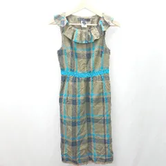 ◇ ⊂ MARC JACOBS マークジェイコブス チェック柄 ひざ丈 ワンピース サイズ0 グリーン系 レディース E  【1502180045721】のサムネイル