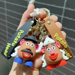 「２個セット」ディズニー トイストーリーシリーズ キャラクターマスコット キーホルダー ストラップ ポテトヘッド ミスターポテトヘッド ミセスポテトヘッド