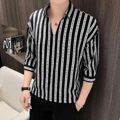 [M]メンズ ファッション 服  オシャレ シンプル 大人 かっこいい 大きいサイズ ストリート 紳士服  半袖 T シャツ 夏 ファッション 冷感 七分袖 トップス 韓国 スタイル ハーフ スリーブ 服 夏服