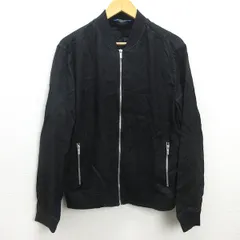 H■ザラマン/ZARA MAN リネンジャケット ボンバージャケット【XL】黒/MENS■14【中古】
