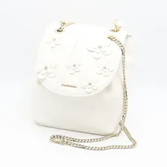 サマンサベガ フラワーモチーフ ゴールド金具 ホワイト ショルダーバッグ 2000000 NSKMTM