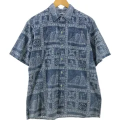 古着 90年代 レインスプーナー REYNSPOONER 水着タグ ビキニタグ 総柄 ラハイナセーラー ハワイアンアロハシャツ ハワイ製/eaa537152