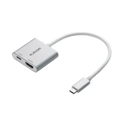エレコム USB Type-C HDMI 変換アダプタ PD100W充電ポート搭載 4K対応 【 USB-Cポート搭載 iPhone iPad MacBook 等対応 】 ミラーリング 大画面出力 簡単接続 シルバー 【５営業日以内発送】 【佐川急便にて発送】