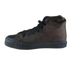 CONVERSE コンバース ヴィンテージ USA製 70s 一つ星  Chuck Taylor AllStar チャックテイラー レザー ハイカット スニーカー ブラウン系 22cm【中古】