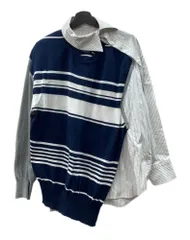 カラー kolor 20SS ASYMMETRY KNIT DOCKING L/S SHIRT アシンメトリー ニット ドッキング 長袖 シャツ 白 灰 紺 20SCL-N01304 サイズ 2 セーター 総柄 マルチカラー 104MT-1576のサムネイル