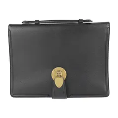 GUCCI グッチ キャットヘッド ビジネスバッグ 495655 レザー ブラック  