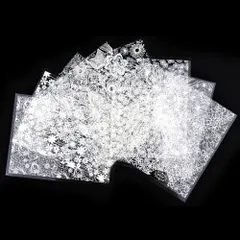 【迅速発送】8枚セット レース花3Dネイルステッカー ネイルアート ネイルシール 貼るだけでいい3Dネイルアート (白)