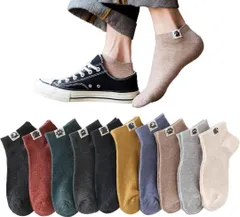 ソックス 靴下 25-27cm 10足 メンズ カラフル クルーソックス 綿