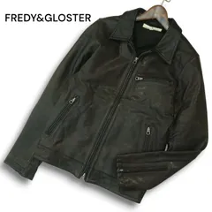 FREDY&GLOSTER フレディアンドグロスター 【羊革 リアル ラム レザー】 シングル ライダース ジャケット Sz.M メンズ 黒