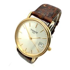 稼働 TISSOT E168 ゴールド ヴィンテージ 腕時計 電池新品 クォーツ 