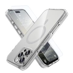 【在庫処分】クリア Magsafe対応 用ケース マグネット搭載 滑り止め Pro カメラコントロールカット対応 黄ばみなし 16 超耐衝撃 マグセーフ対応 iPhone 1枚強化ガラスフィルム付き 6.3インチ MILPROX チタングレー