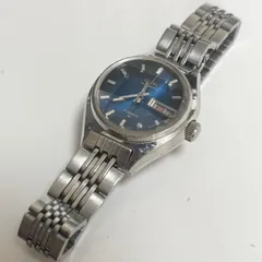 【送料無料】SEIKO/セイコー/AUTOMATIC/9面カットガラス/青文字盤/17石/2206-0300/ブルー×シルバー/自動巻き腕時計/動作品/稼働品/中古品