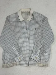 YSL チェック メンズ クロップド ジャケット 100
