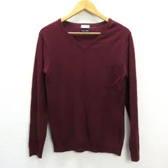 01■ナノユニバース/NANO UNIVERSEカシミヤ混 ウールセーター■エンジ【メンズS】MENS/36