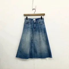 MOTHER マザー DOUBLE FRAY CIRCLE SKIRT カットオフフレアデニム スカート ブルー 24 611050031-1367 ◆のサムネイル