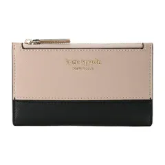 新品 ケイトスペード kate spade 2つ折り財布 スリム バイフォールド ウォレット ウォームベージュ/ブラック