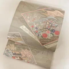 SO-611 袋帯 六通 正絹 宇治平等院 プラチナ二重箔 高級 未仕立て