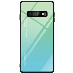 Galaxy S10+ ケース SC-04L SCV42 ギャラクシーs10プラス グラデーション ハイブリット ケース 【Color】 グリーン・スカイのサムネイル