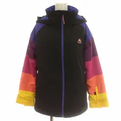 バートン BURTON スノーボードウェア ナイロンジャケット 裏フリース フード L 黒 マルチカラー /☆G