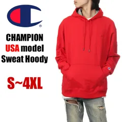 【新品・未使用】【スカーレット／赤】【S～4XL】チャンピオン パーカー スウェット メンズ レディース キッズ 大きいサイズ USAモデル CHAMPION パワーブレンド プルオーバー 無地 裏起毛 大きめ ゆったり ビッグサイズ ブランド