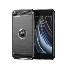 【新着商品】iPhone SE 第2世代 ケース iPhone SE 2nd （2020発売適用） ソフトケース 【ELMK】ソフトTPUシリコーン素材 保護カバー iPhone SE 2020 4.7インチ 対応 (ブラック)