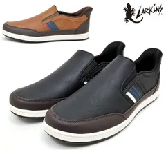 ラーキンス L-690 LARKINS ハンズフリー スリッポンスニーカー カジュアルスニーカー スリッポンシューズ 立ったまま履ける靴 手を使わずに履ける サイドゴア 履きやすい 歩きやすい メンズ 紳士 靴 ブラック ブラウン 黒 茶色のサムネイル