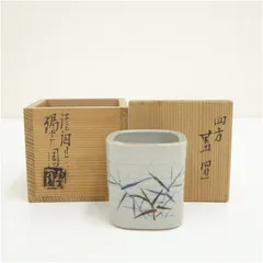 Ｍ５０８　芋頭水指　『膳所焼』『陽炎園造』『久田宗也　箱書』『近江八景』　共箱 Yahoo!オークション -「陽炎園 膳所焼」(水指) (茶道具)の落札