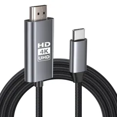 【4K対応】 HDMI Type-C to Hdmi ケーブル HDM I 変換ケー ブル USB Type-C 変換アダプター hdm i ケー ブル 2M スマホ テレビ ミラーリング AV 接続 ケーブル モニター ナイロン｜Mac-Book/i-Pad