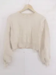 ◇ archives ボリュームスリーブ ショート 長袖 ニット カットソー サイズM ライトベージュ系 ベージュ系 レディース P  【1302070004841】