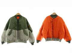 ファセッタズム FACETASM アヴィレックスパッチ AVIREX PATCHED MA-1ジャケット ブルゾン フルジップ リバーシブル 4 M カーキ マルチカラー /YQ ■OS■SHのサムネイル