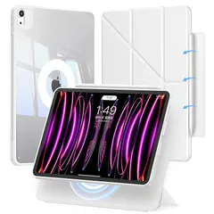 【新品】 iPad Air 13インチ ケース M2/M3対応（2024/2025）iPad Pro 12.9インチ 専用カバー 第6/5/4世代（2022/2021/2020）磁気式&着脱式 折りスタンドケース 衝撃保護 横置＆縦置角度調整可能 三角形の 1