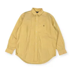 90s Ralph Lauren YARMOUTH ラルフローレン オックスフォード BD ボタンダウン 長袖シャツ 39-82/イエロー メンズ ビンテージ
