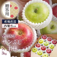 （クール便）贈答用 青森県産 りんご サンふじ×王林 3kg 産地直送 送料無料 ギフト