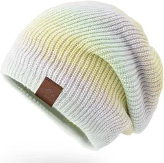 CUBATTY 母の日 ニット帽 レディース 帽子 防寒 ニットキャップ 裏起毛 厚手 柔らかい 保温 おしゃれ( イエロー(帽子のみ),  Free Size)