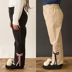新品2025年秋冬リセマイン(Lycee mine) 飾りリボンサイドスリットストレッチパンツ 110cm120cm130cm140cm 長ズボン ナルミヤ 女の子 キッズ 幼稚園 小学校