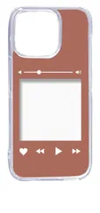 【新品未使用】iPhone15 Pro アイフォン15プロ クリア ハードケース (ブラウン) 音楽プレイヤー再生風 フォトフレーム くすみカラー カバー スマホケース cl-ip15pro-398