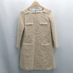 ◇ ⊇ JILLSTUART ジル スチュアート ウール混 長袖 ミニ丈 ワンピース サイズ0 ベージュ レディース E  【1504240002392】
