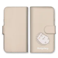 iPhone14Pro ケース 手帳型 アイフォン14 プロ スマホケース 携帯ケース ハリネズミ はりねずみ 小動物 ゆるい イラスト 可愛い かわいい おしゃれ パターン柄 ベージュ カラー05