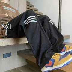 [5XL]秋冬 メンズ  服 シンプル ファッション オシャレ 大人 かっこいい 大きいサイズ ストリート 紳士服 ストライプ コーデュロイ パンツ 秋冬 アメリカン ワイド レッグ ストレート カジュアル
