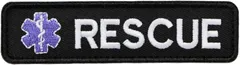 ワッペン RESCUE(レスキュー・救助)とアスクレピオスの杖 ベルクロ着脱式