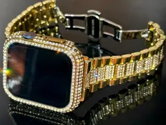 G☆Apple Watchステンレスバンド　ジュエルベルト　キラキラ保護ケース