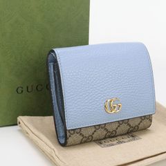 GUCCI グッチ バイカラー ミディアム ウォレット ダブルG 598587 二折財布 GGスプリーム/レザー【中古】 レディースのサムネイル